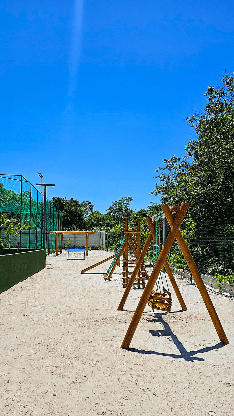 Apartamento frente piscina no Makia em Muro Alto