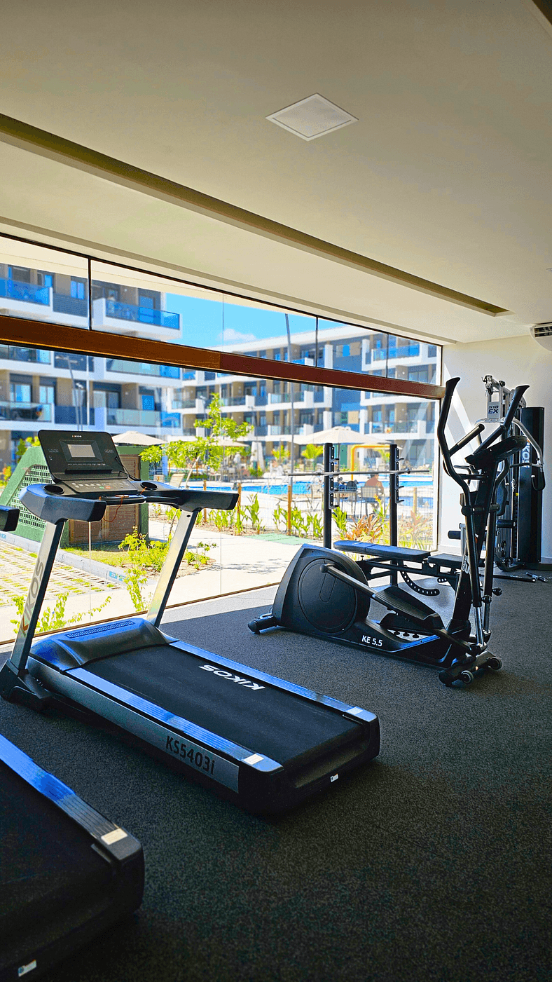 Apartamento frente piscina no Makia em Muro Alto